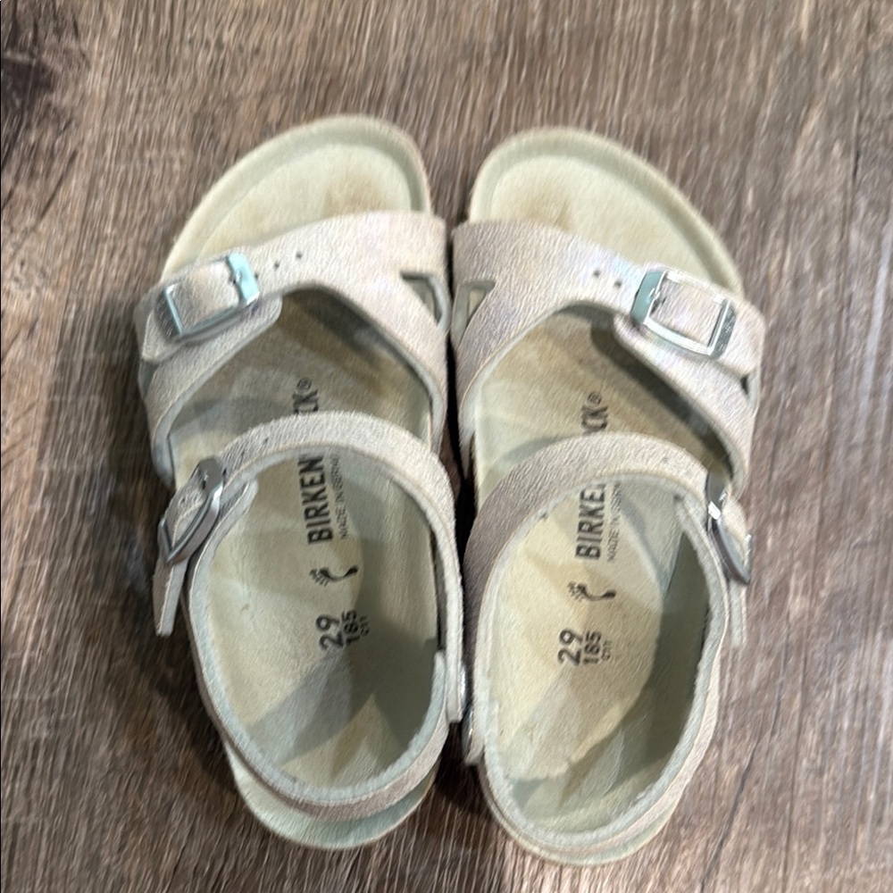 Birkenstock Silver Sandals Two-Strap Design - Picture 8 of 8